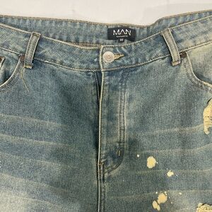 Boohoo Mens Distressed Blue Jeans